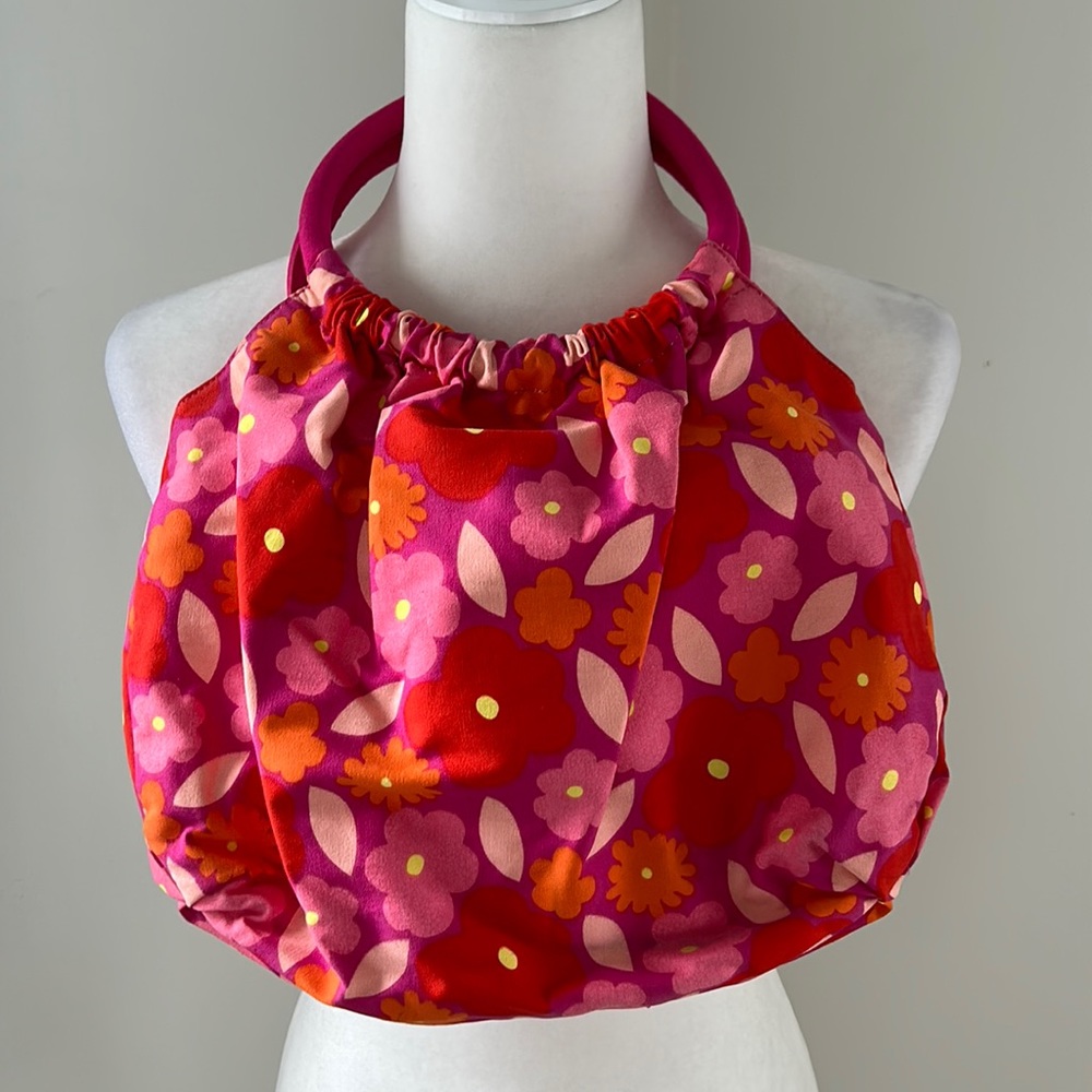 Pink and Orange Floral Cotton Summer Purse